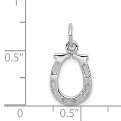 14k White Gold Solid Polished Horseshoe Charm