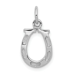 14k White Gold Solid Polished Horseshoe Charm