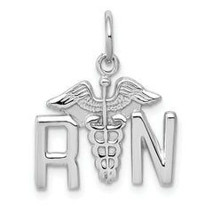 14K White Gold RN Charm