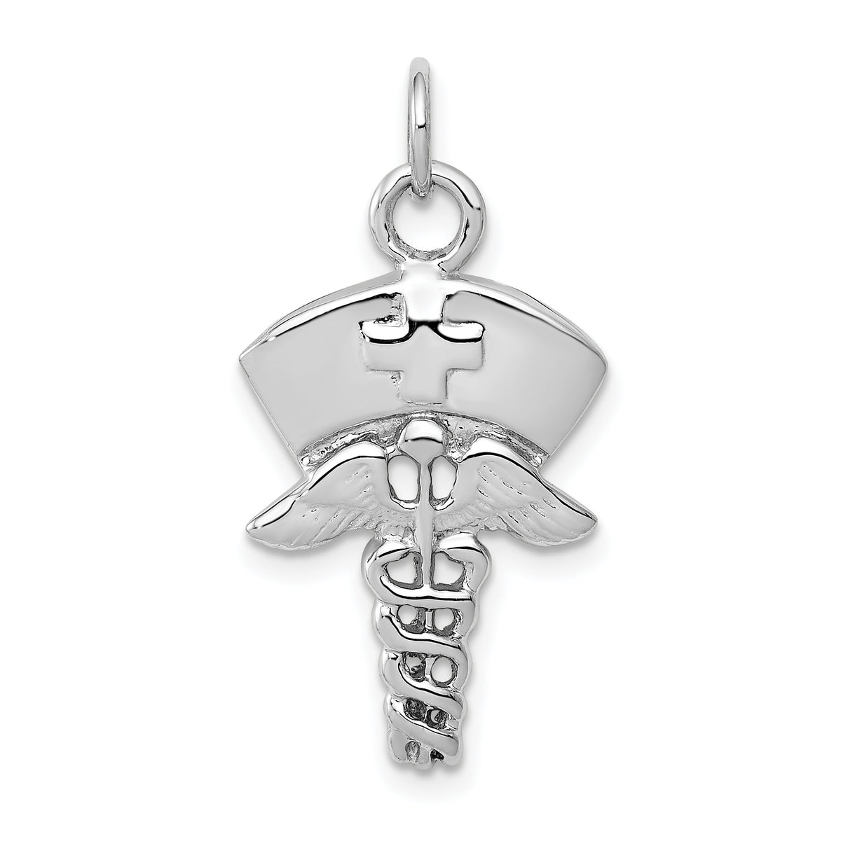 14K White Gold Nurse Symbol Charm