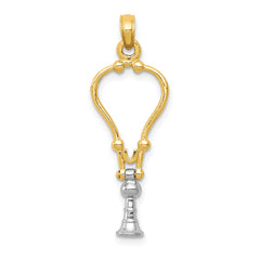 14K Two-Tone 3-D Stethoscope Pendant