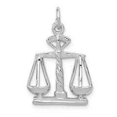 14K White Gold Polished Scales of Justice Charm