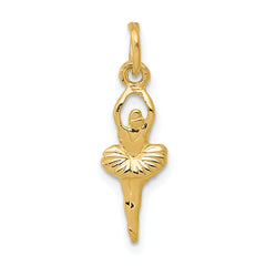 14K Gold Ballerina Charm with Polished Finish  Elegant and Timeless