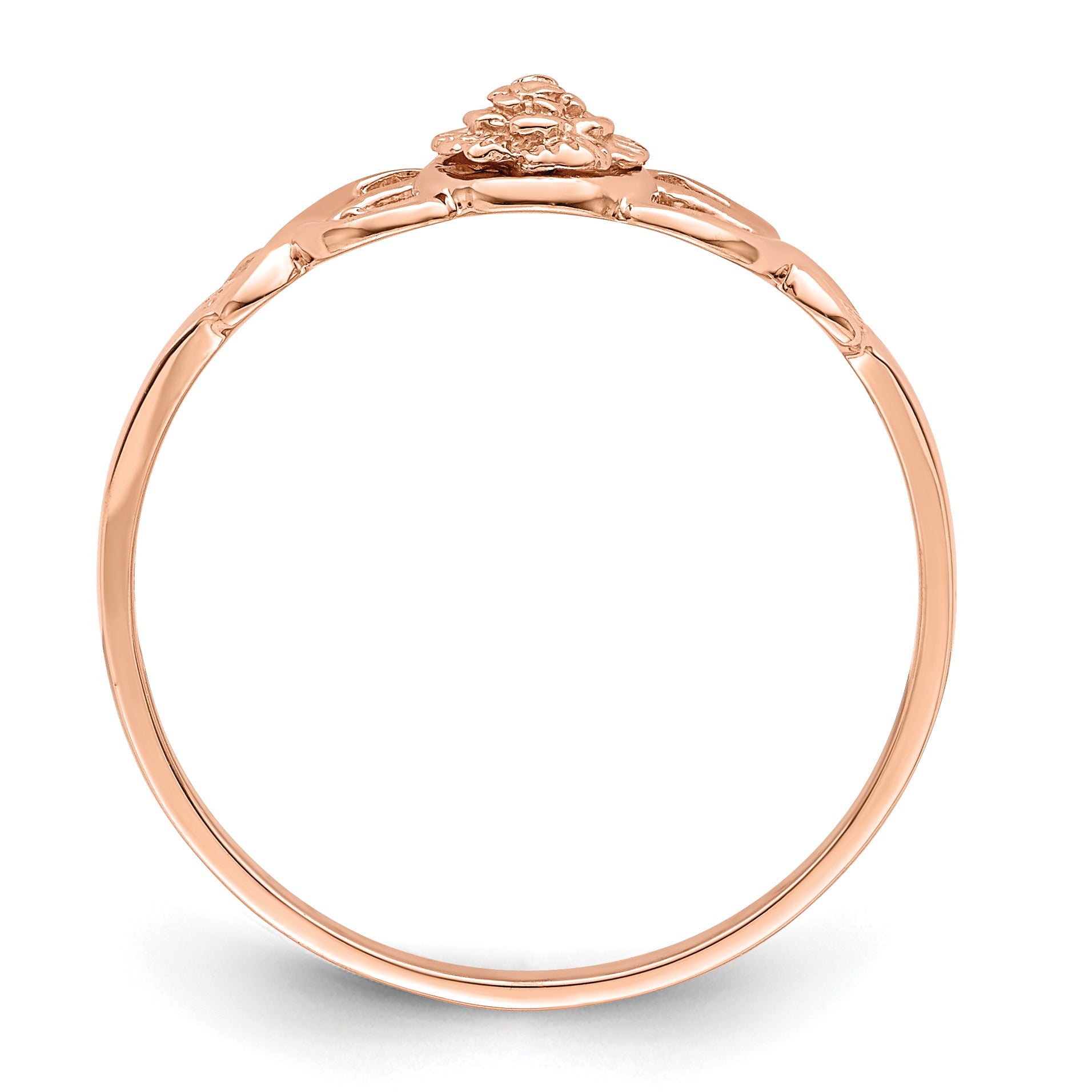 14k Rose Gold Polished Flower Ring