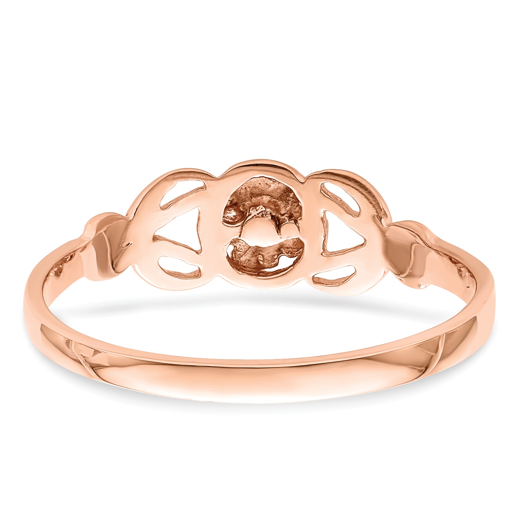 14k Rose Gold Polished Flower Ring