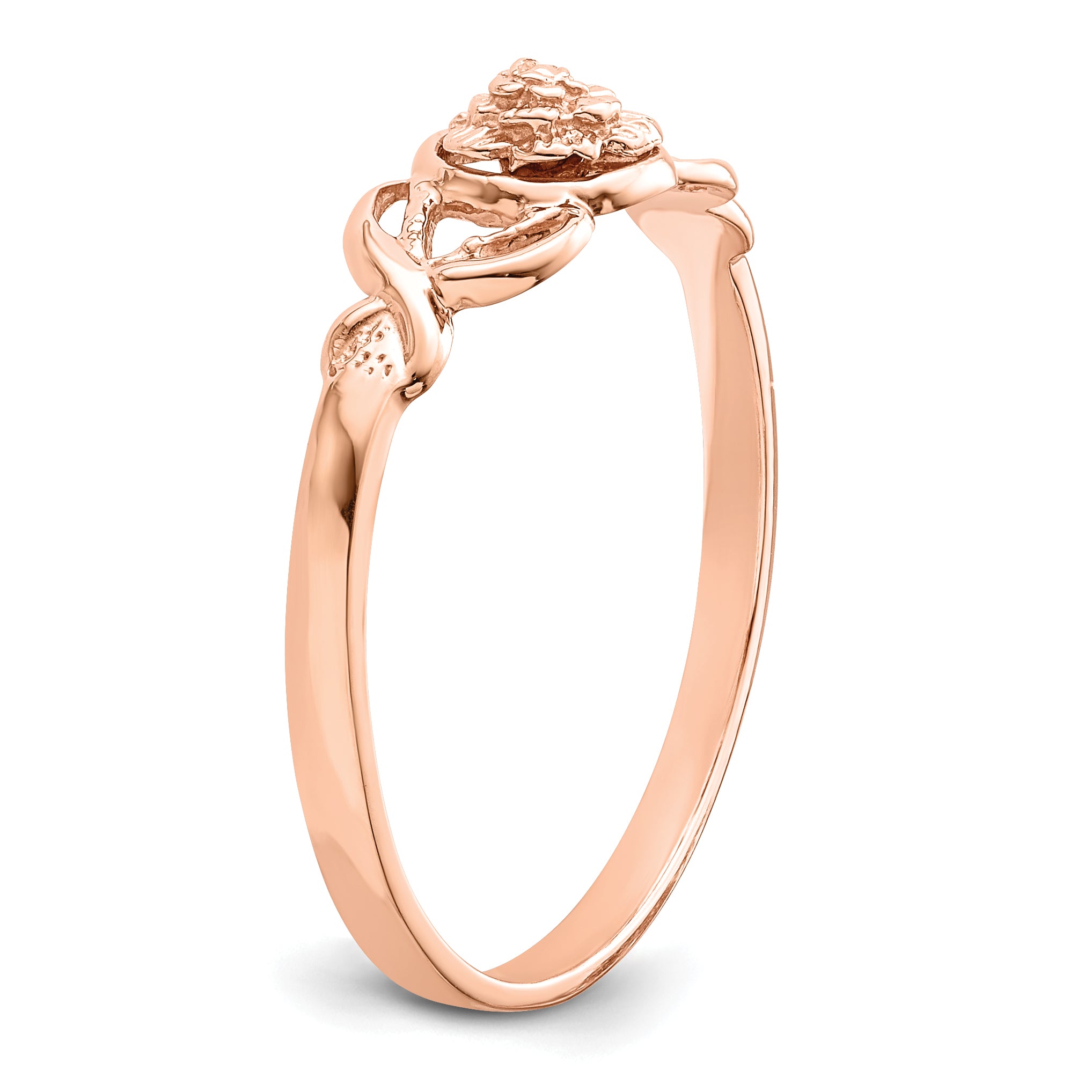 14k Rose Gold Polished Flower Ring