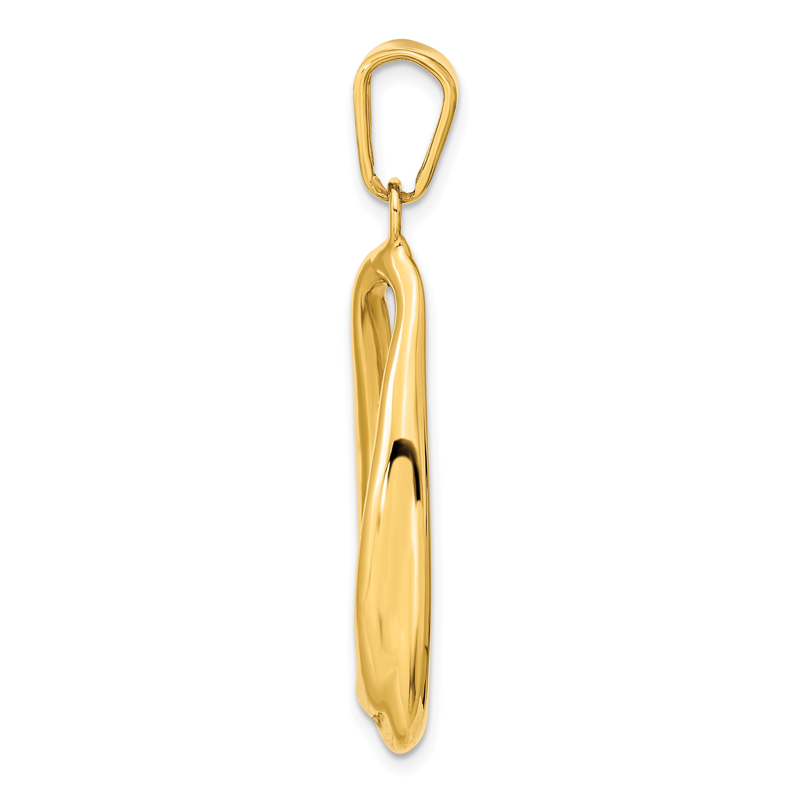 14k Polished Hollow Oval Pendant