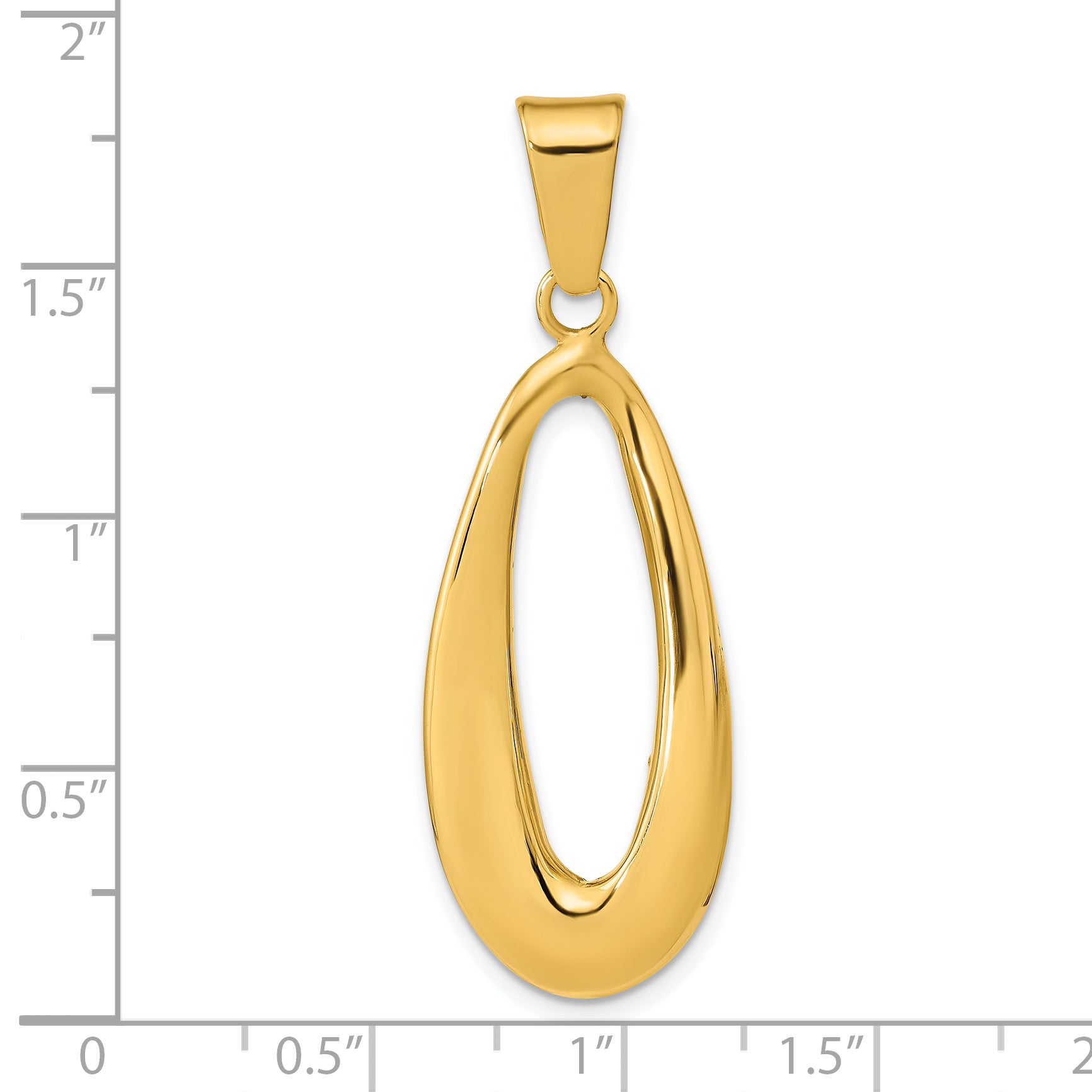 14k Polished Hollow Oval Pendant