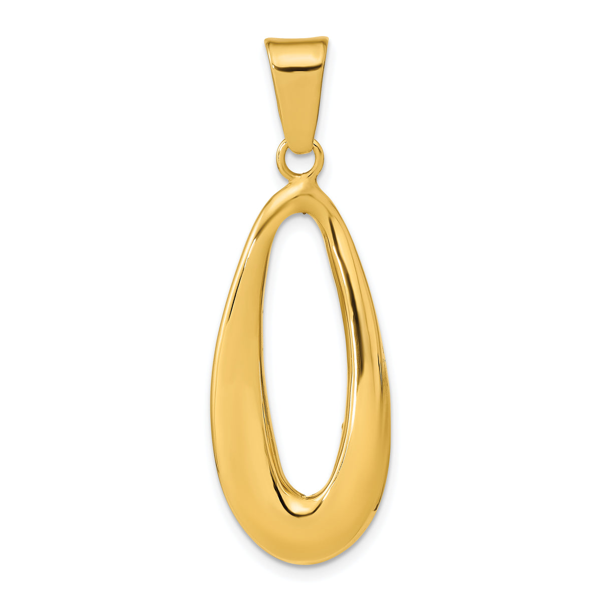 14k Polished Hollow Oval Pendant