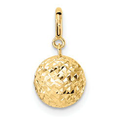 14K Diamond-cut Ball w/ Spring Ring Clasp Charm