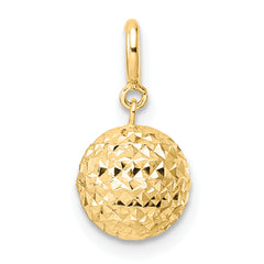 14K Diamond-cut Ball w/ Spring Ring Clasp Charm