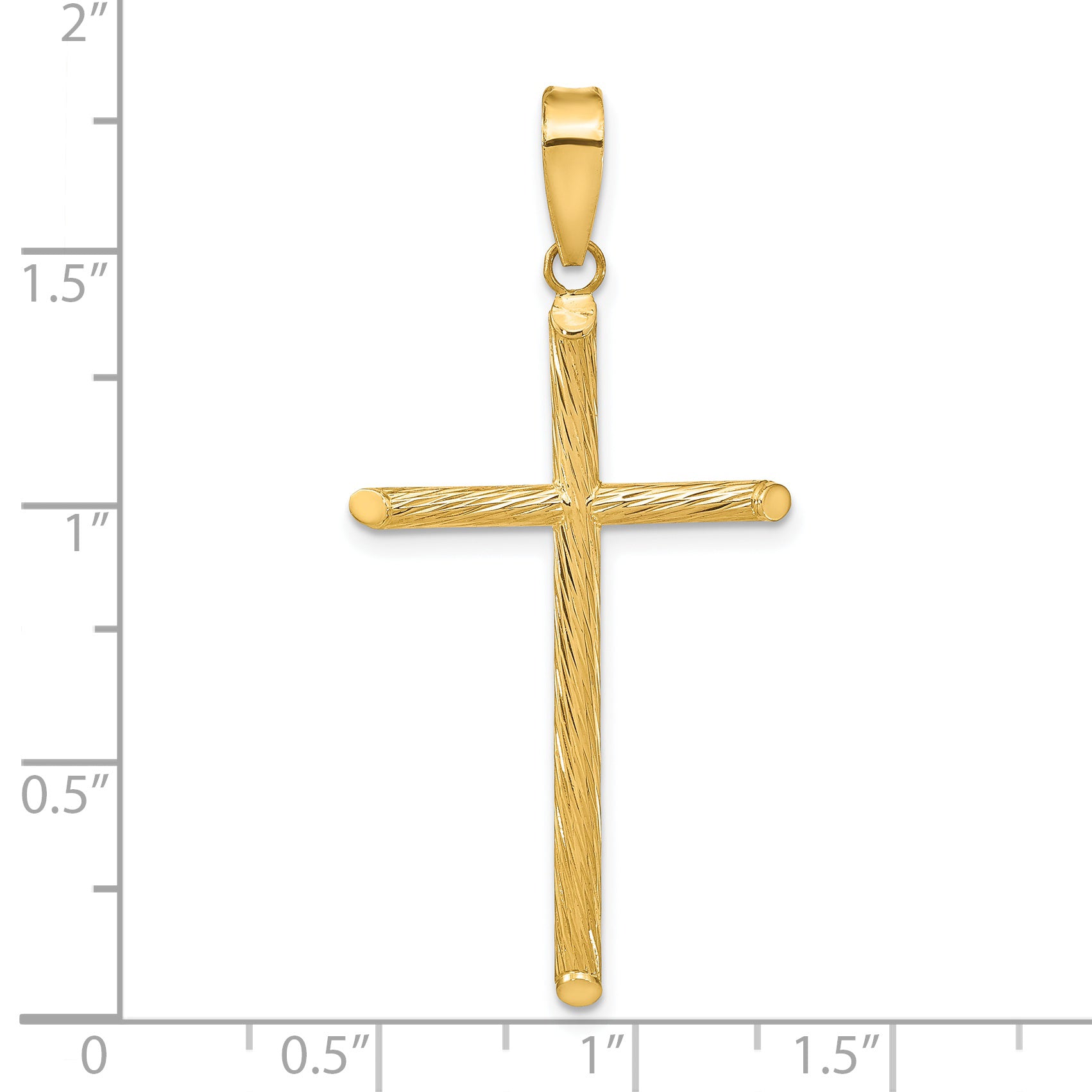 14K Polished & Textured Fancy Cross Pendant