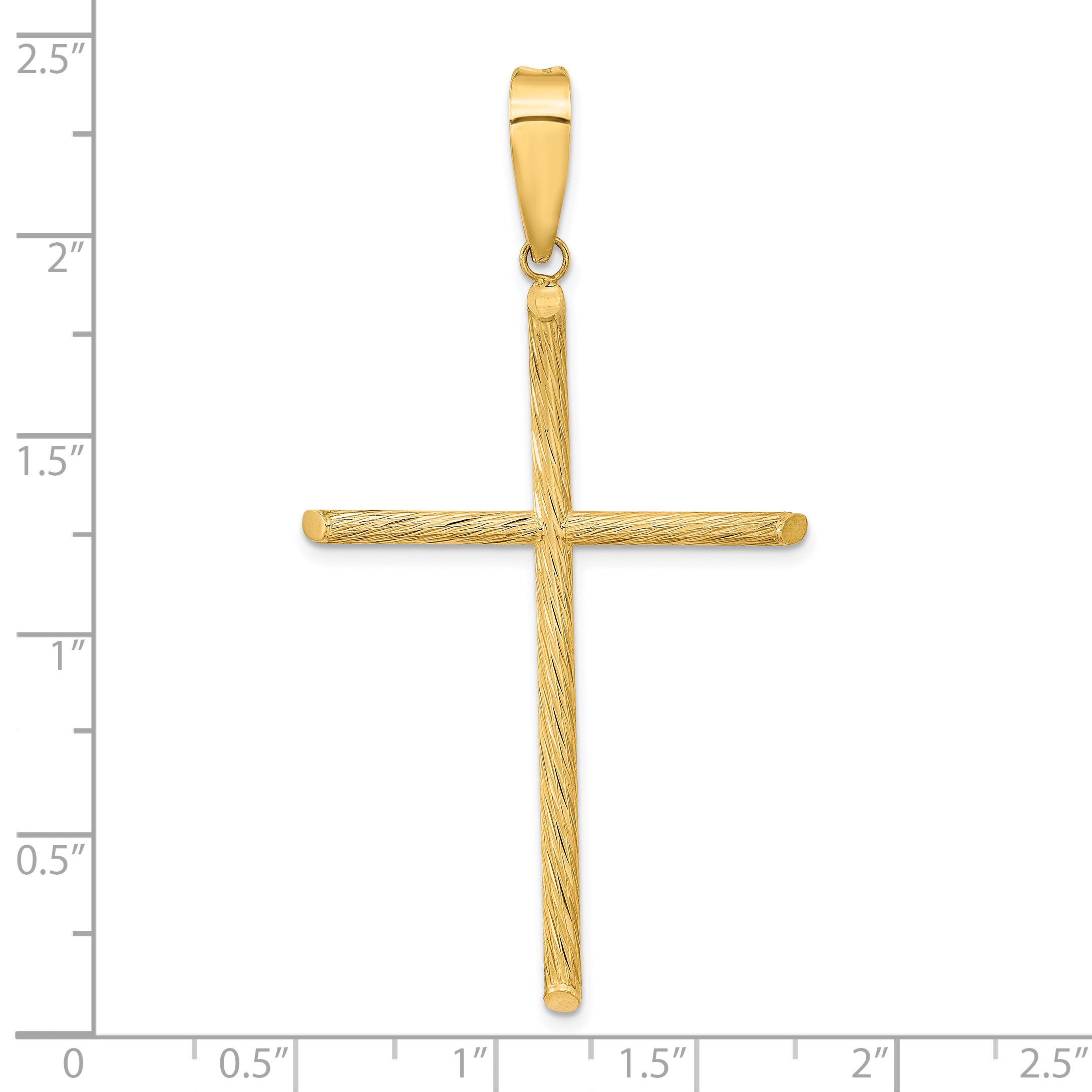 14K Polished & Textured Fancy Cross Pendant