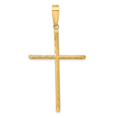 14K Polished & Textured Fancy Cross Pendant