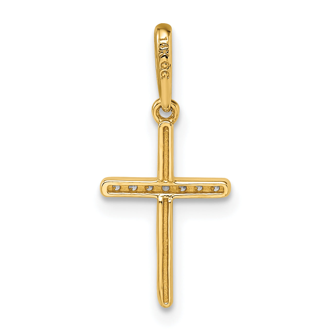 14k CZ Cross Pendant