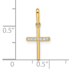 14k CZ Cross Pendant