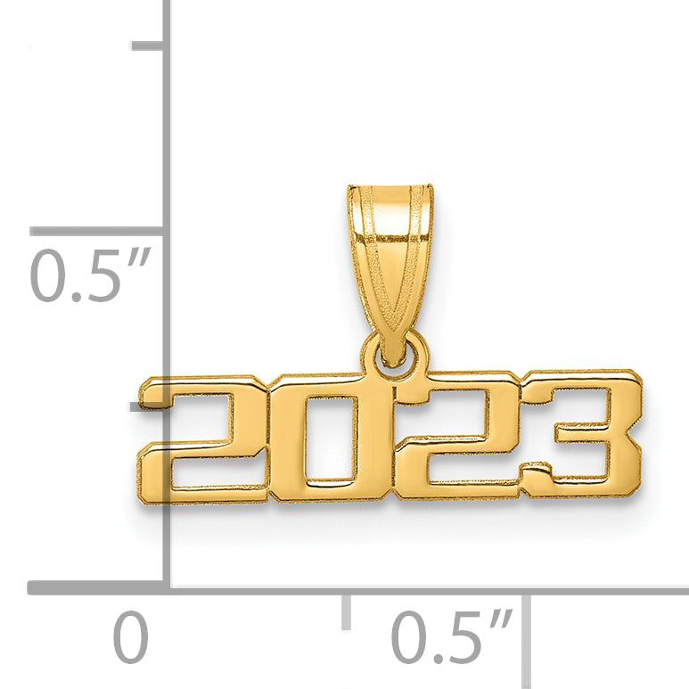 14K Polished 2023 Graduation Charm