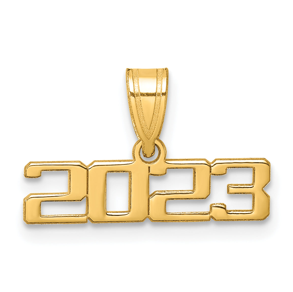 14K Polished 2023 Graduation Charm