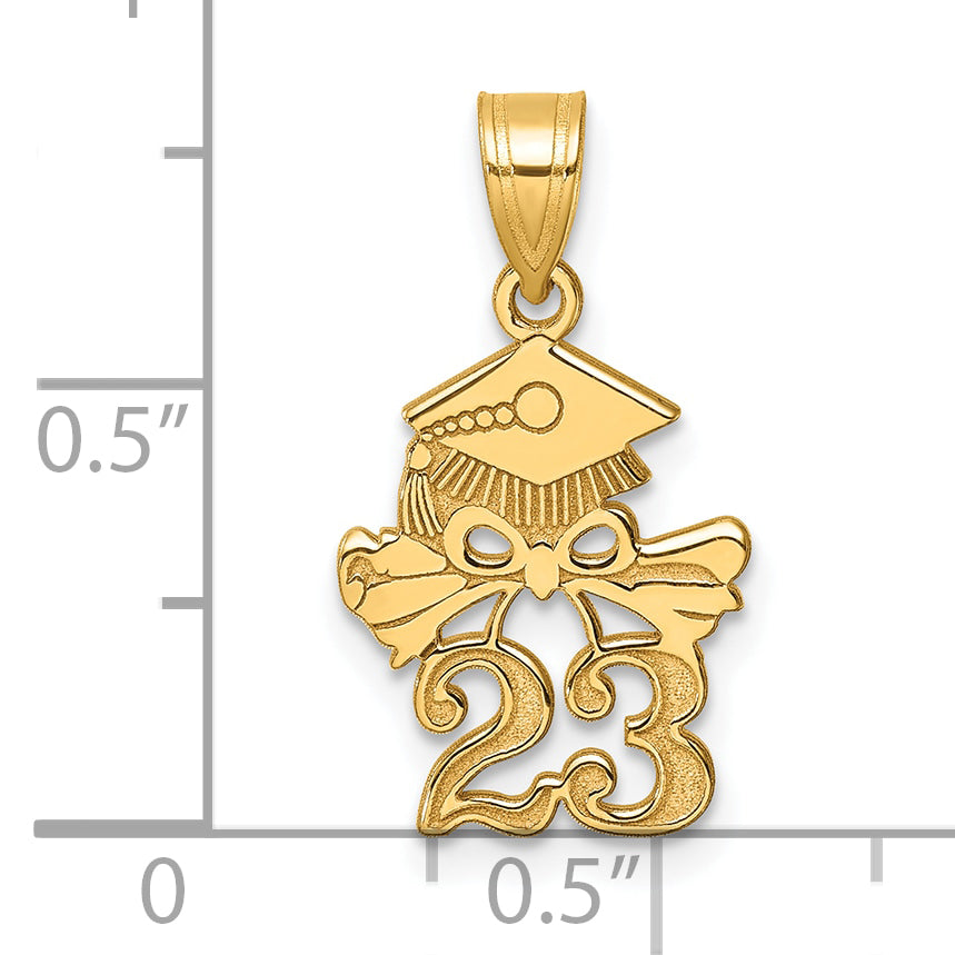 14K Graduation Cap and Diploma - 2023 Charm