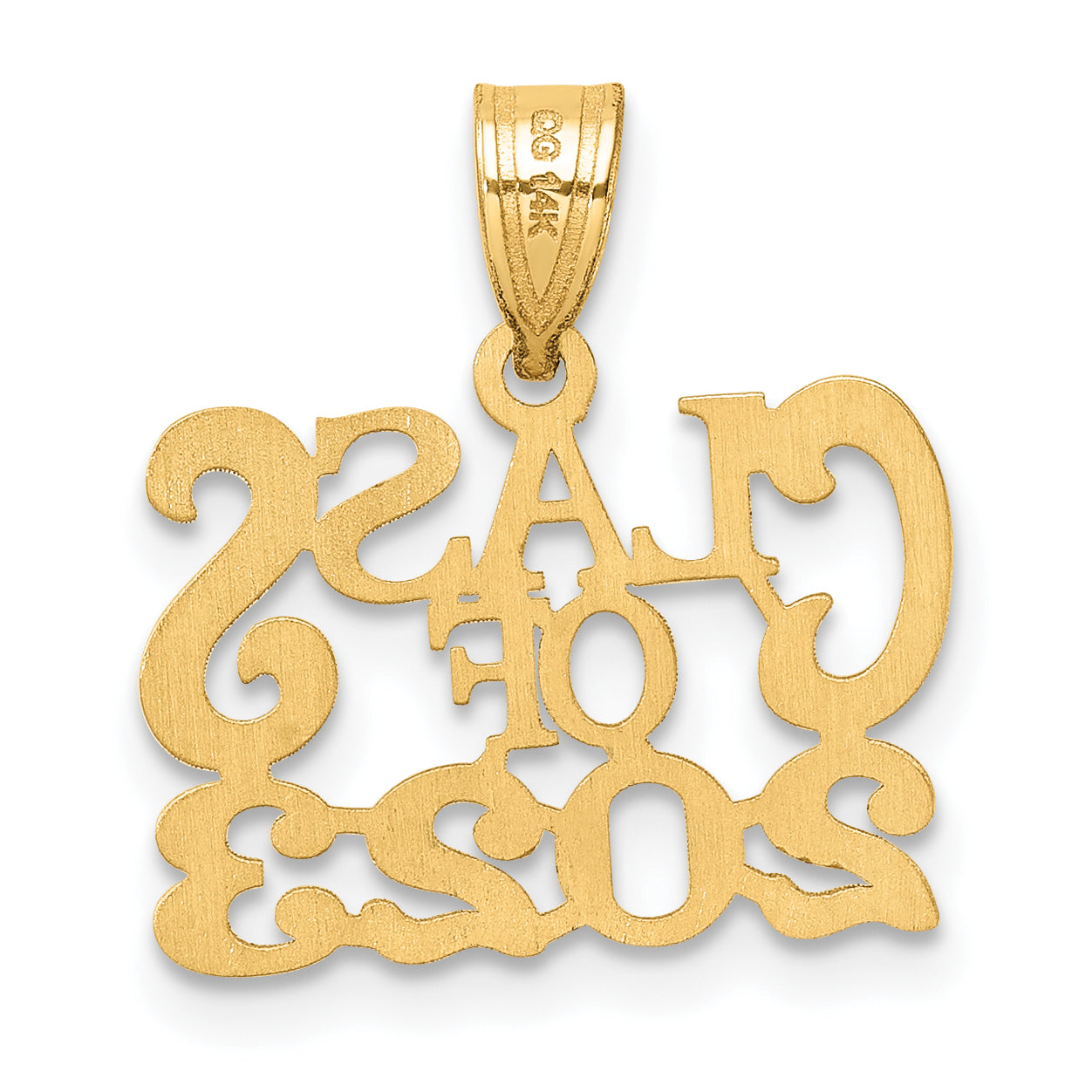 14k Polished CLASS OF 2023 Graduation Charm