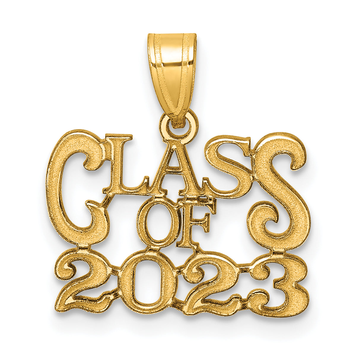 14k Polished CLASS OF 2023 Graduation Charm