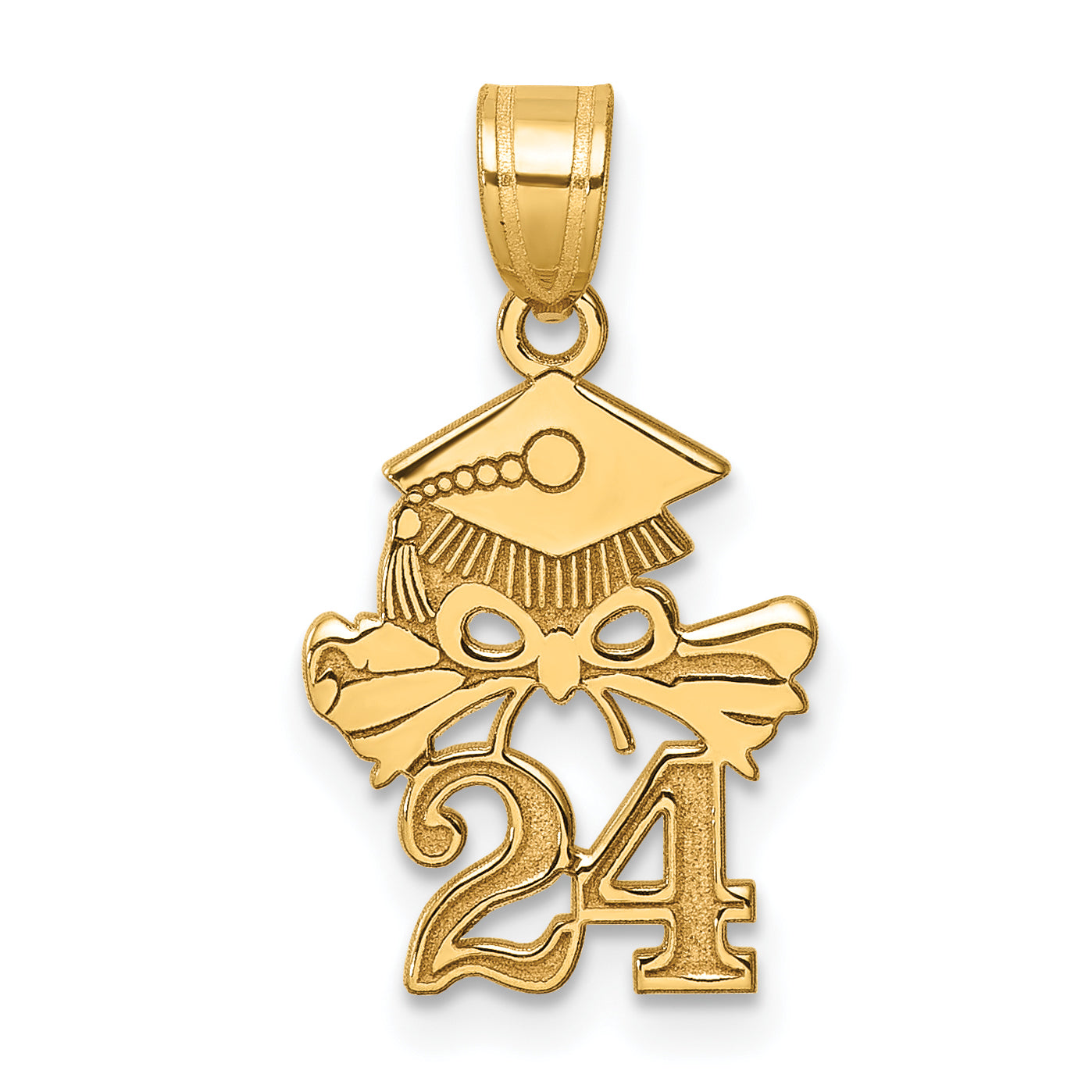 14K Graduation Cap and Diploma - 2024 Charm