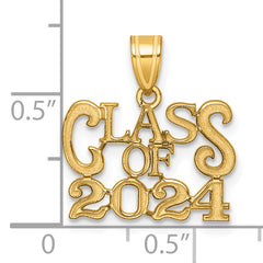 14k Polished CLASS OF 2024 Graduation Charm