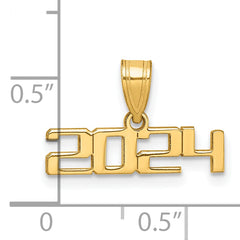 14K Polished 2024 Graduation Charm