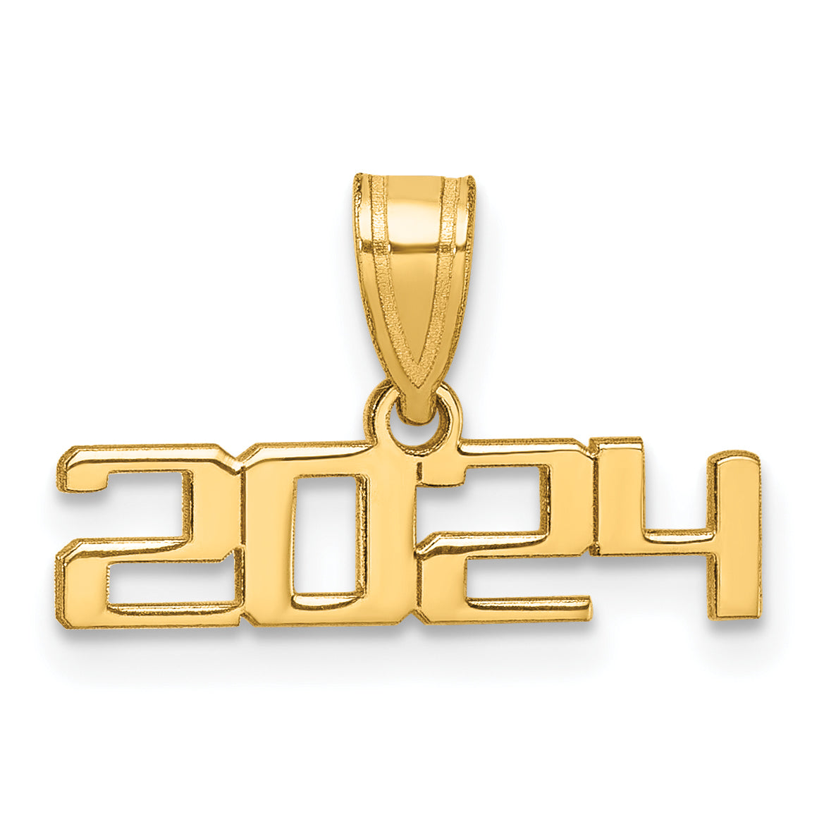 14K Polished 2024 Graduation Charm