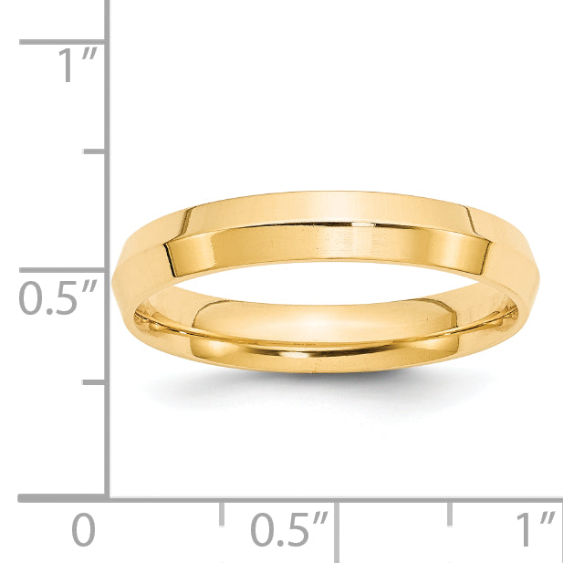 14k Yellow Gold 4mm Knife Edge Comfort Fit Wedding Band Size 4