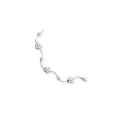 16in Rhodium-plated Kelly Waters CZ Flower Wave Necklace