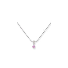 18in Rhodium-plated Kelly Waters Pink CZ Drop Necklace