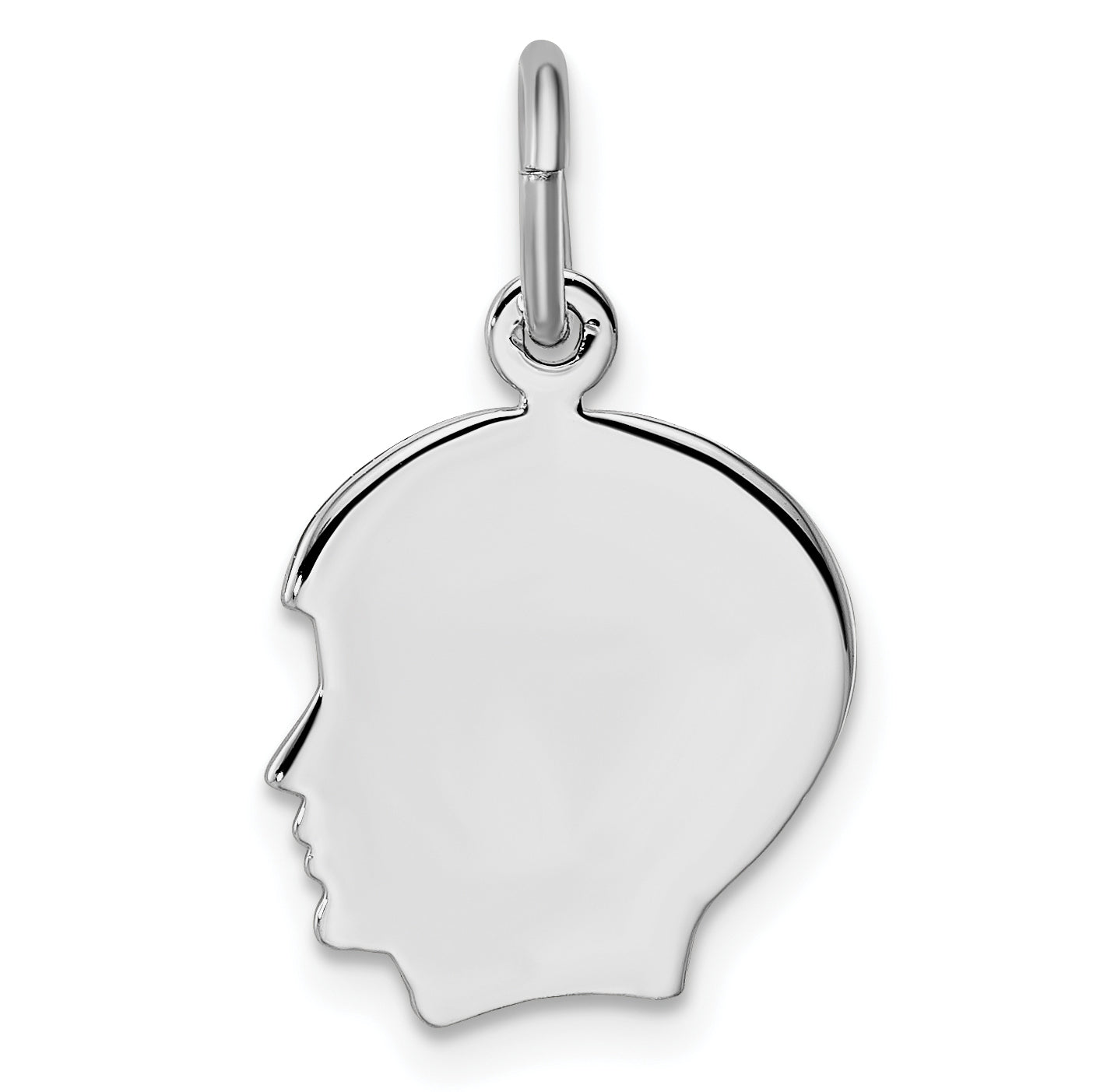 Kelly Waters Rhodium-plated Small Engraveable Boy Head Charm