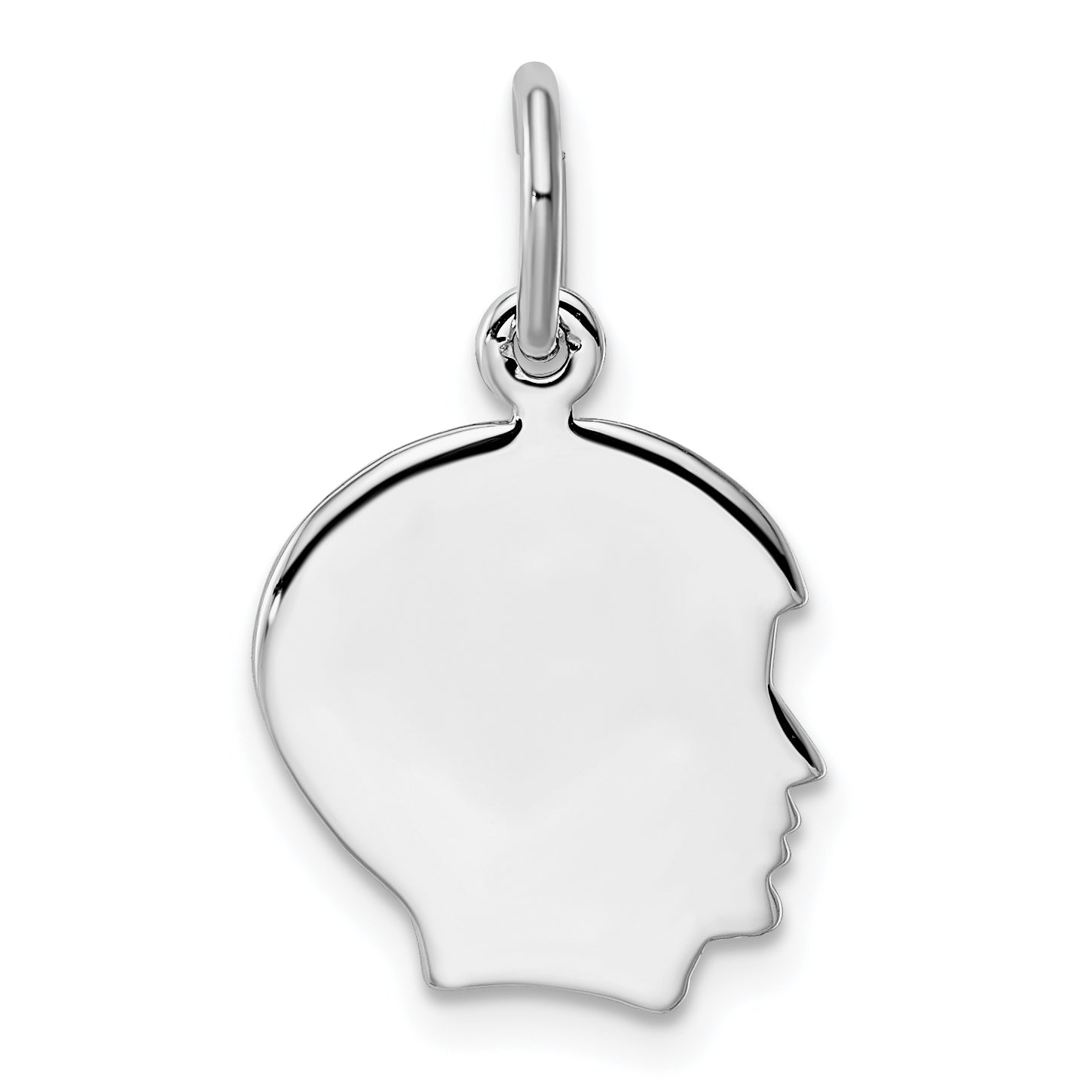 Kelly Waters Rhodium-plated Small Engraveable Boy Head Charm