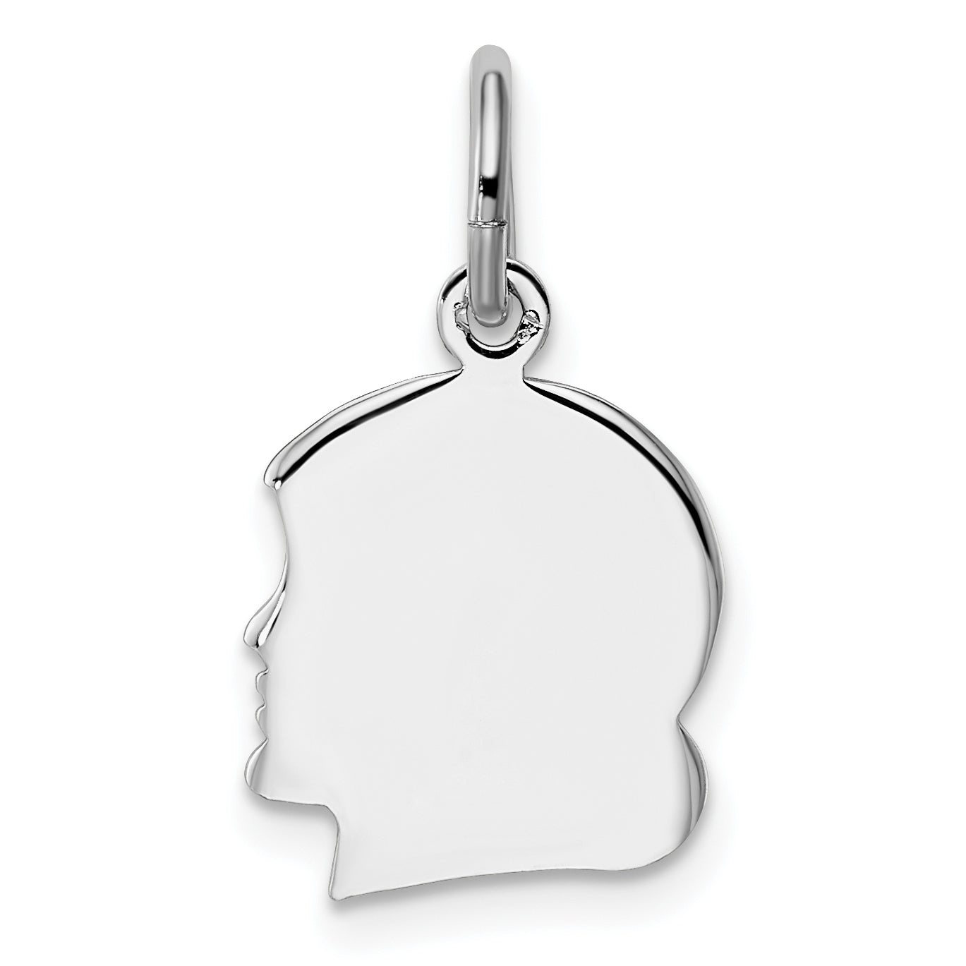 Kelly Waters Rhodium-plated Small Engraveable Girl Head Charm