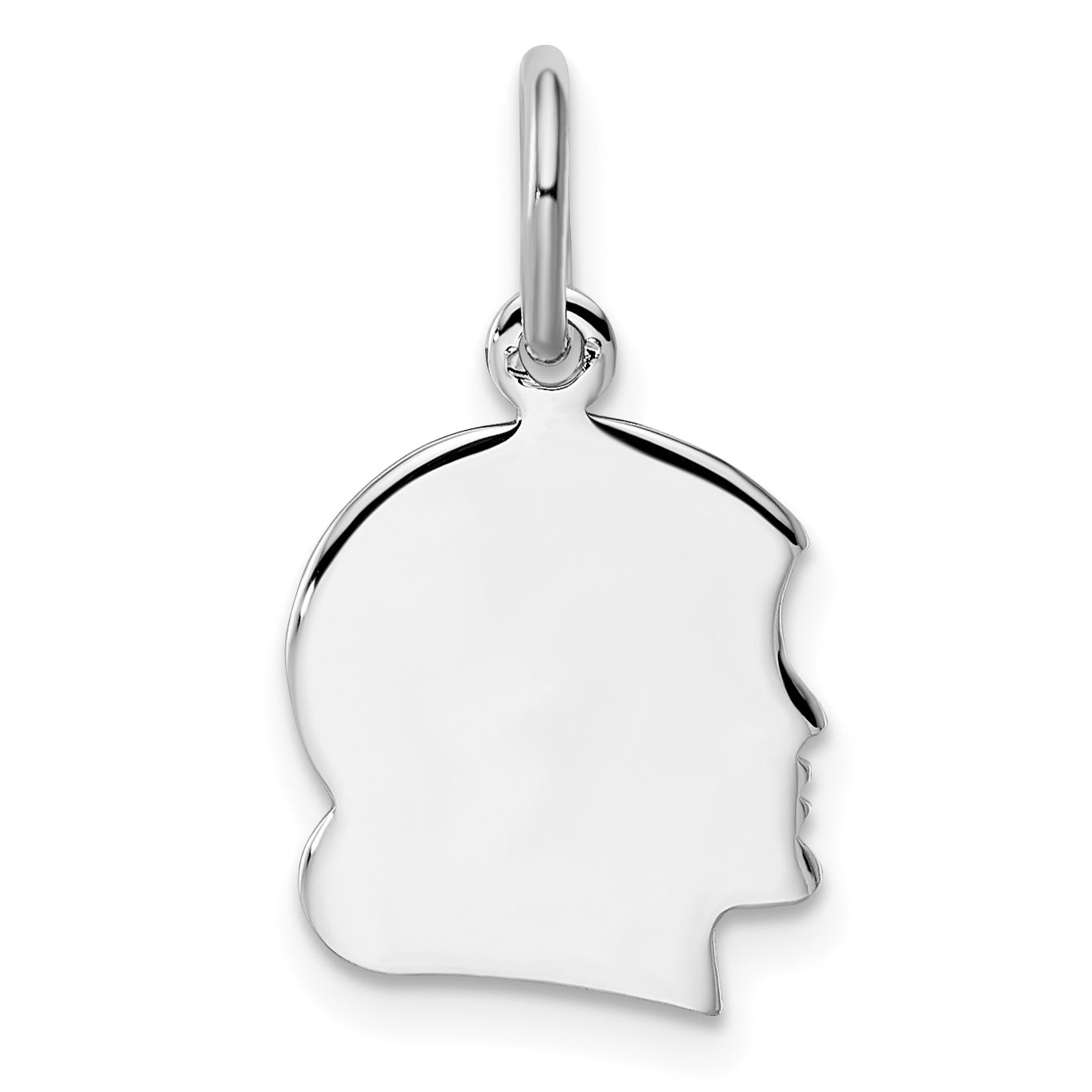 Kelly Waters Rhodium-plated Small Engraveable Girl Head Charm