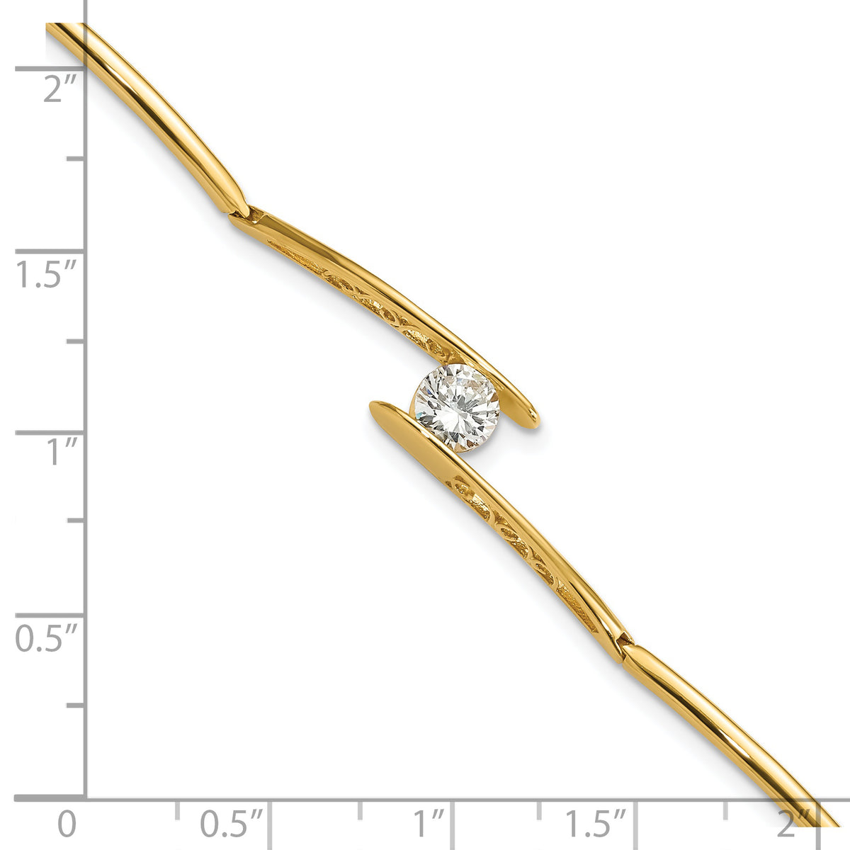 Kelly Waters Gold-plated CZ Solitaire Bracelet