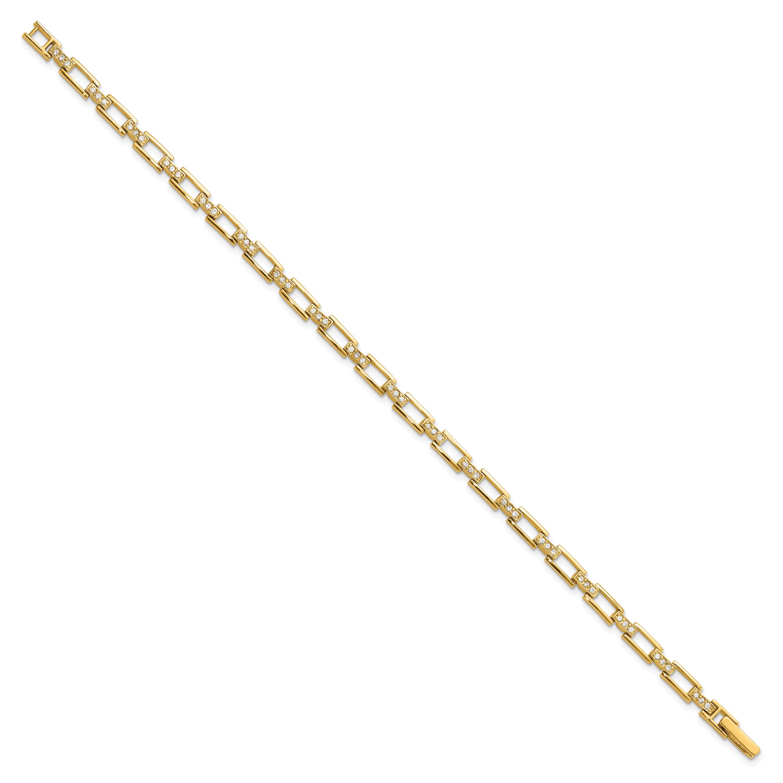 Kelly Waters Gold-plated CZ Link 8.25in Bracelet