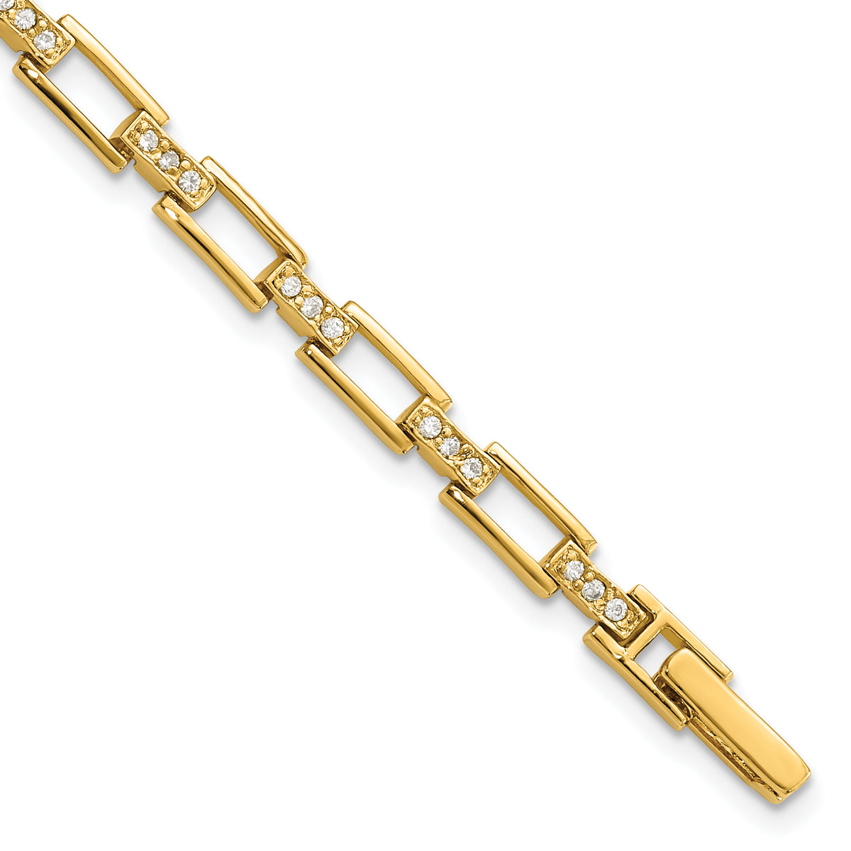 Kelly Waters Gold-plated CZ Link 8.25in Bracelet