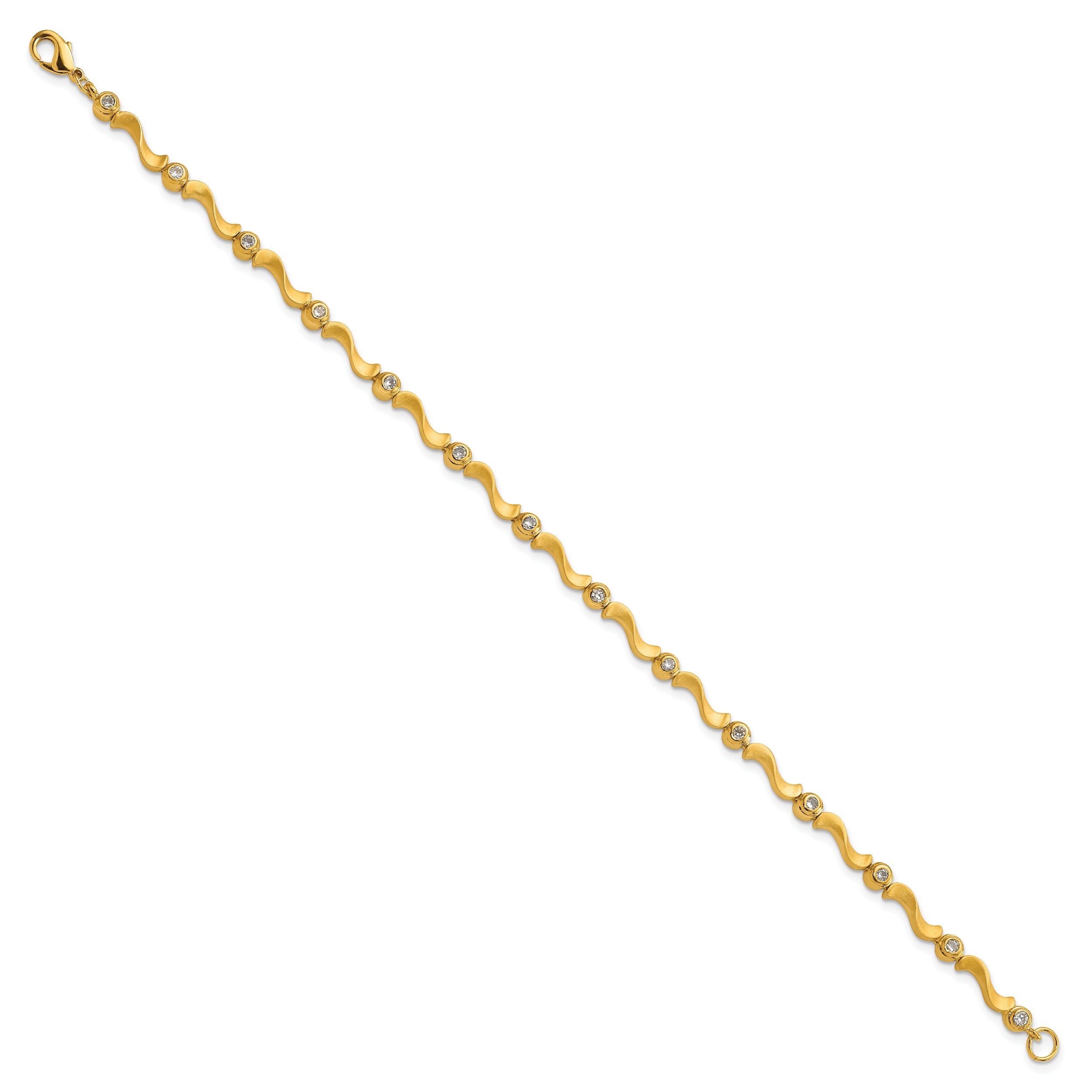 Kelly Waters Gold-plated CZ Bezel S Link Bracelet