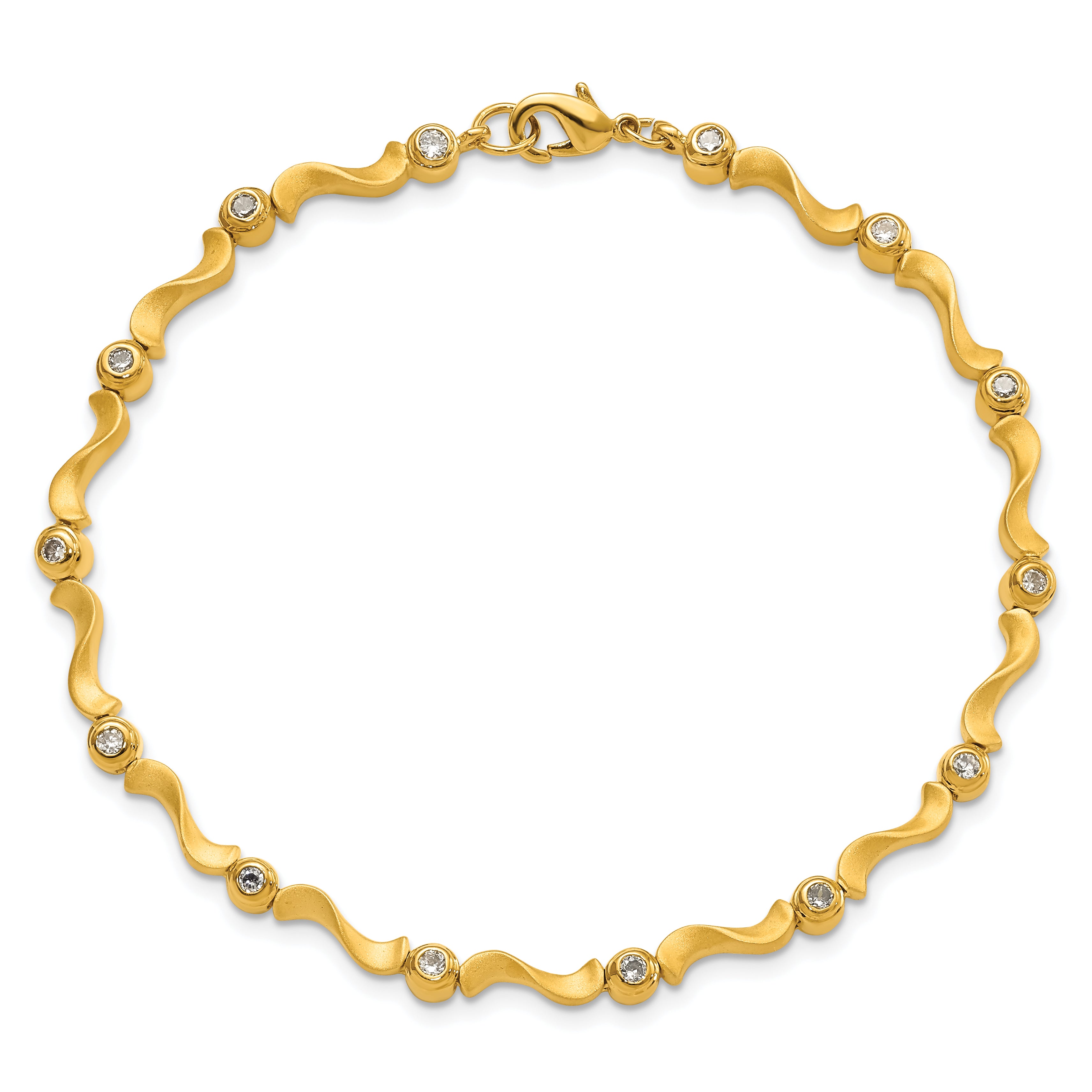 Kelly Waters Gold-plated CZ Bezel S Link Bracelet