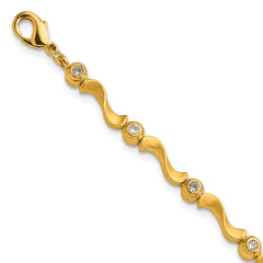 Kelly Waters Gold-plated CZ Bezel S Link Bracelet