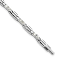 Kelly Waters Rhodium-plated CZ Link 7.25 inch Bracelet