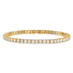 Kelly Waters Gold-plated Prong Set CZ 7.25 inch Tennis Bracelet