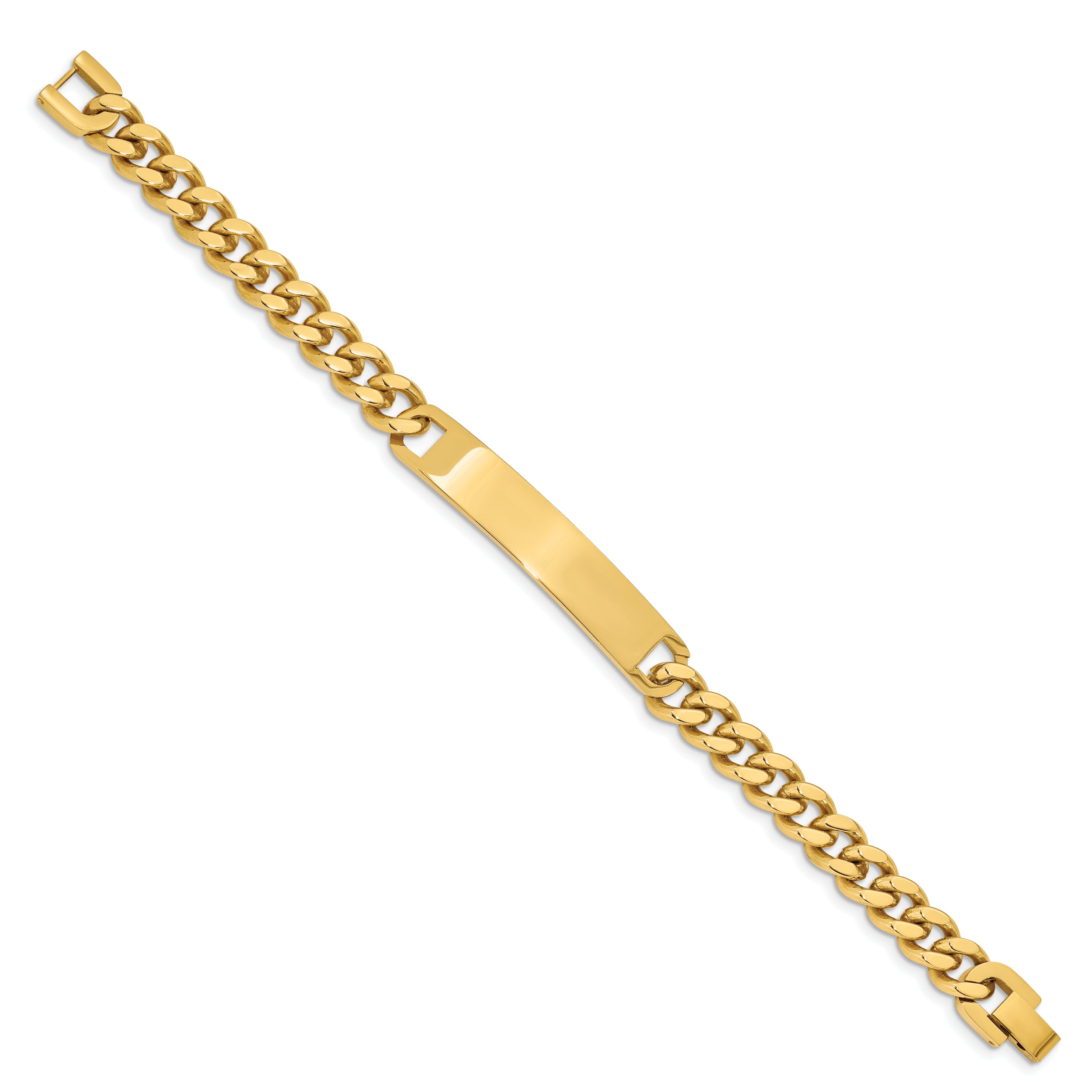 Kelly Waters Stainless Steel Yellow PVD Plated 8.25 inch Engravable ID Bracelet