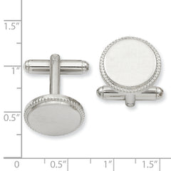 Kelly Waters Rhodium-plated Satin Florentine Round Beaded Cuff Links