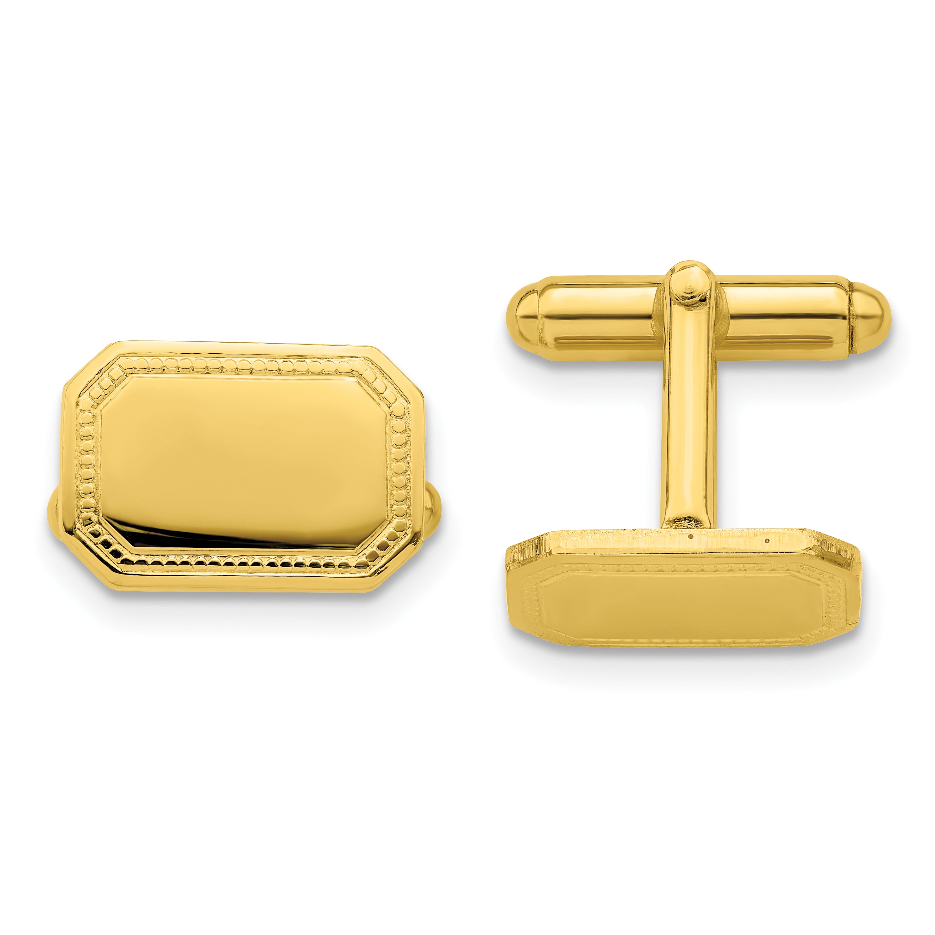 Kelly Waters Gold-plated Polished Rectangle Engravable Cuff Links