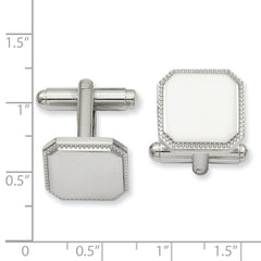 Kelly Waters Rhodium-plated Square Beaded Engravable Cuff Links