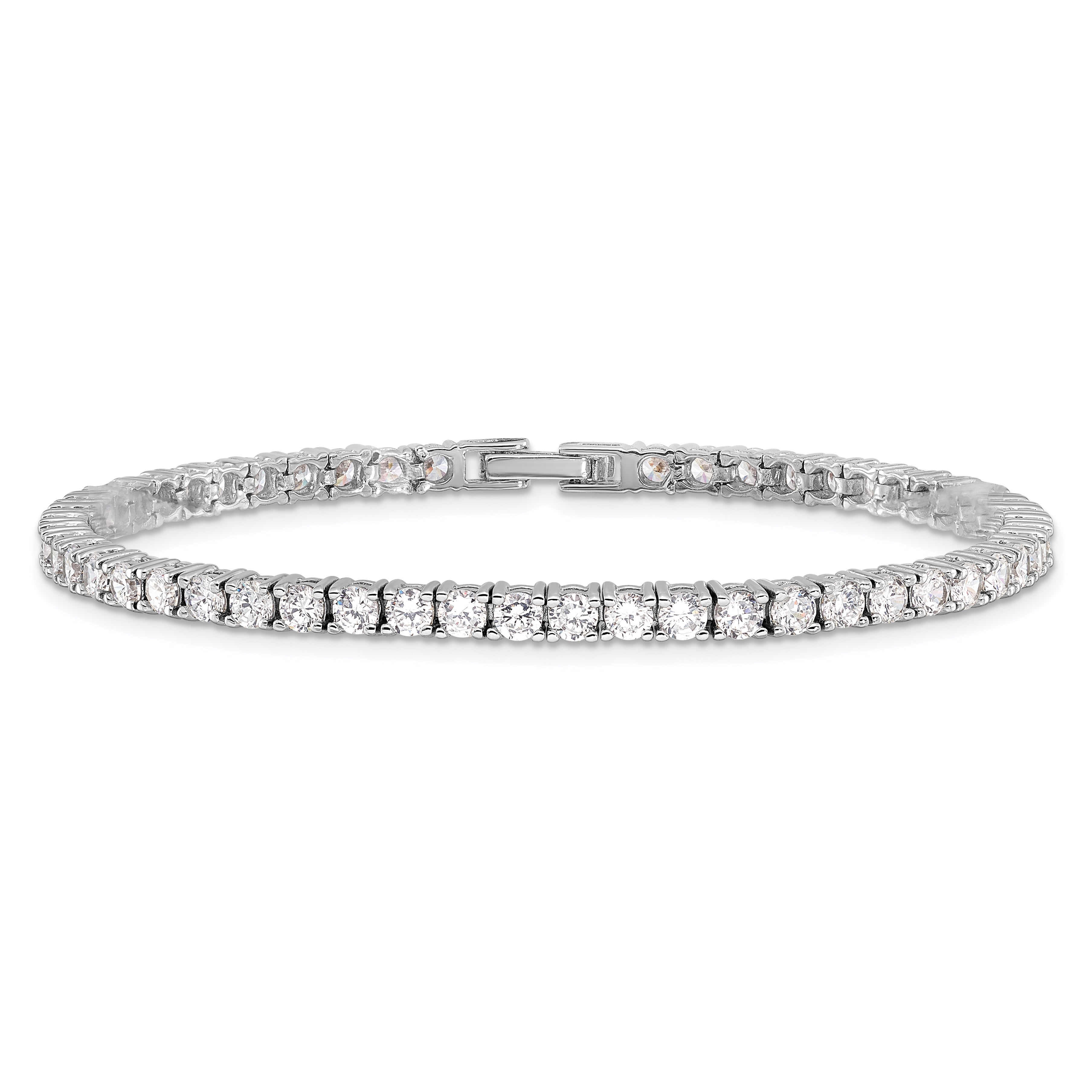 Kelly Waters Rhodium-plated Prong Set CZ 7.25 inch Tennis Bracelet