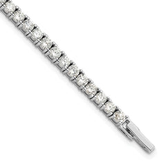 Kelly Waters Rhodium-plated Prong Set CZ 7.25 inch Tennis Bracelet